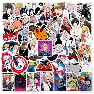 50pcs set Anime Chainsaw Man Sticker Cosplay Prop Cartoon Waterproof PVC Stickers - Chainsaw Man Shop