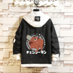 Cute Anime Chainsaw Man Black Denim Jacket - Chainsaw Man Store CS1310